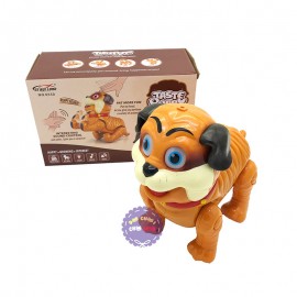 Hộp đồ chơi chó mặt xệ nhảy cảm ứng mắt đèn dùng pin 0550
