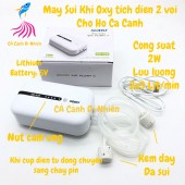 Máy Sủi Khí Oxy 2 Vòi Tích Điện SOBO SB-428 2W cho hồ cá kèm dây+đá sủi