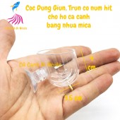 Cốc đựng giun, trùn chỉ có giác hút bằng nhựa MICA cho cá ăn