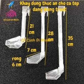 Bộ ống đựng thức ăn cho cá tép bằng nhựa Acrylic khay đĩa đựng thức ăn dạng máng trượt