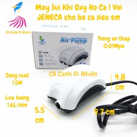 Máy sục sủi khí oxy 1 vòi 1.5W JENECA AP-1688 cho hồ cá máy oxy AP1688 siêu êm