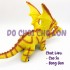 Đồ chơi rồng vàng 3 đầu có cánh bằng cao su dùng pin JX106-2A
