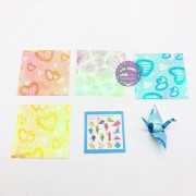 Bộ 100 giấy xếp hạc ánh kim nhiều màu có hoa văn size 7x7cm