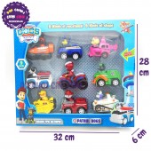 Hộp đồ chơi 9 xe chó cứu hộ Paw Patrol chạy trớn M99C