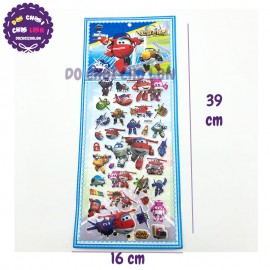 Hình dán sticker nổi 3D hình đội bay siêu đẳng Super Wings