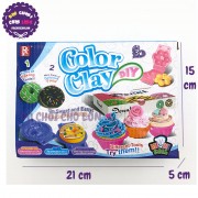 Hộp đồ chơi làm bánh kem bằng đất sét nặn 6 màu & khuôn 728B2