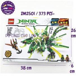 Hộp đồ chơi lắp ráp Ninja rồng 3 đầu XANH LÁ ZIMO 373 miếng ZM2501