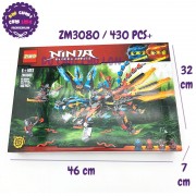 Hộp đồ chơi lắp ráp Ninja rồng 2 đầu ĐỎ XANH ZIMO 430 miếng ZM3080