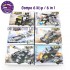 Bộ 6 hộp lắp ráp xe, máy bay, tàu chiến 6 in 1 Battle Military 123-60