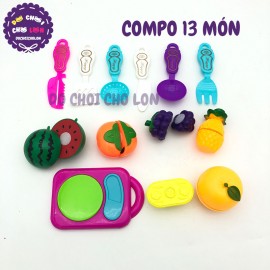Bộ đồ chơi nấu ăn cắt trái cây 13 món bằng nhựa 4178
