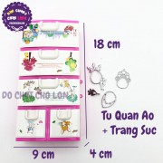 Bộ đồ chơi tủ quần áo 4 tầng + trang sức cho bé bằng nhựa