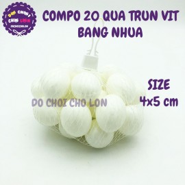 Bộ đồ chơi 20 quả trứng vịt bằng nhựa túi lưới SIZE 4x5 cm
