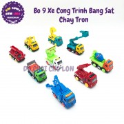Bộ 9 xe công trình đủ mẫu bằng sắt chạy trớn 6012