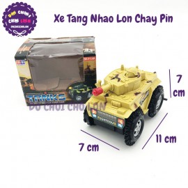 Hộp đồ chơi xe tăng nhào lộn chạy pin có đèn nhạc V-149