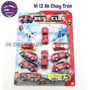 Vỉ đồ chơi 12 xe cứu hỏa trực thăng, tàu thuyền chạy trớn 833-120