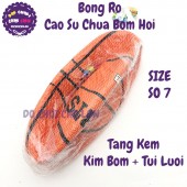 Quả bóng rổ cao su số 7 tặng kèm kim bơm + túi lưới E719-33