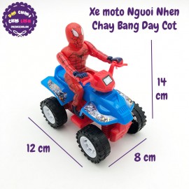 Đồ chơi xe mô tô người nhện 4 bánh chạy bằng dây cót 998-05