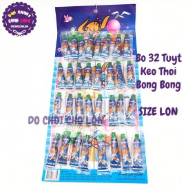 Vỉ đồ chơi 32 tuýp keo LỚN thổi bong bóng cho bé