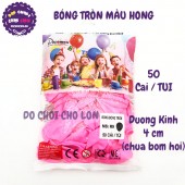 Bong bóng tròn trơn màu HỒNG đường kính 25 cm - 50 Cái/1 Bịch