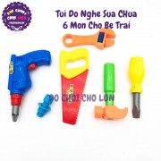 Túi đồ chơi dụng cụ sửa chữa 6 món bằng nhựa cho bé trai 238-7B