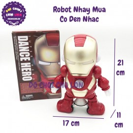 Hộp đồ chơi Robot Iron Man Người Sắt nhảy múa có nhạc đèn 696-55