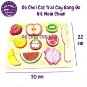 Đồ chơi thớt cắt trái cây & dao bằng gỗ hít nam châm C14204