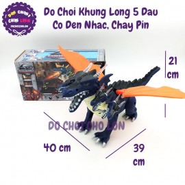 Hộp đồ chơi khủng long rồng có cánh 5 đầu có đèn nhạc NY010B