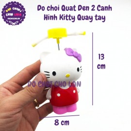 Đồ chơi quạt đèn Kitty 2 cánh quay tay DY08B-11