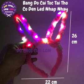Băng đô cài tóc tai thỏ có đèn nhấp nháy bằng bông mềm