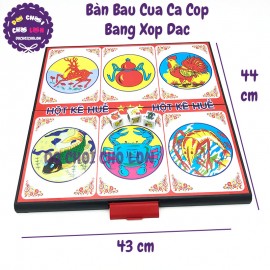 Trò chơi BÀN lắc bầu cua cá cọp xúc xắc bằng xốp SIZE 44x43 cm