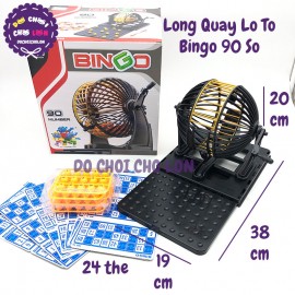 Đồ chơi lồng quay lô tô bằng nhựa 90 số Bingo 24 thẻ 8229