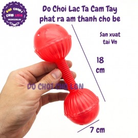 Đồ chơi lắc tạ 2 banh cầm tay phát ra âm thanh cho bé bằng nhựa