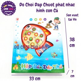 Hộp đồ chơi đập chuột hình con CÁ phát nhạc dùng pin