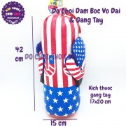 Bộ đồ chơi đấm bốc Boxing võ đài hình cờ Mỹ & bao tay 856-5