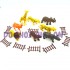Bộ 8 con thú rừng & hàng rào đại: tê giác, gấu, voi, sư tử, hươu Q701-8