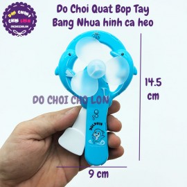 Vỉ đồ chơi quạt bóp cầm tay hình cá heo bằng nhựa (1 cái)
