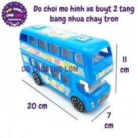 Đồ chơi mô hình xe buýt 2 tầng bằng nhựa chạy trớn 108-1A