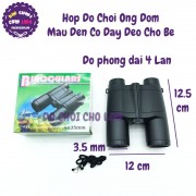 Hộp đồ chơi ống nhòm màu đen bằng nhựa có dây đeo 4x35 mm JYW-1810