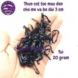 Thun cột tóc màu đen 20 gram cho mẹ và bé dài 3 cm