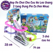 Hộp đồ chơi chó cứu hộ leo thang 2 tầng dùng pin có đèn nhạc 616-8