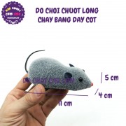 Đồ chơi chuột LÔNG bằng nhựa chạy bằng dây cót