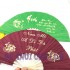 Quạt vải xếp chữ thư pháp quạt cầm tay bằng vải nan tre nhiều màu