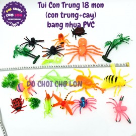 Đồ chơi 18 CON côn trùng nhiều MÀU bằng nhựa Insect HOME 303-95