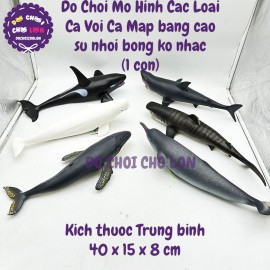 Đồ chơi mô hình động vật có vú cá voi trắng ở biển bằng cao su mềm nhồi bông JQH1501-6
