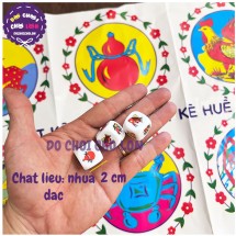 Bộ đồ chơi lắc bầu cua cá cọp xúc xắc bằng NHỰA ĐẶC