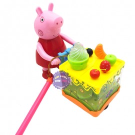 Lồng đèn trung thu heo Peppa Pig đẩy xe kem dùng pin có đèn nhạc