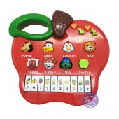 Hộp đồ chơi đàn organ hình trái táo dùng pin có nhạc đèn