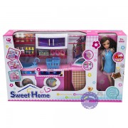 Hộp đồ chơi nhà bếp pin: Máy giặt, bàn ủi & búp bê baby 2802SD
