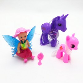 Vỉ đồ chơi 2 chú ngựa Pony & búp bê cánh bướm 539D1