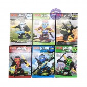 Bộ 6 hộp đồ chơi lắp ráp Robo Ninja xanh bằng nhựa 76064